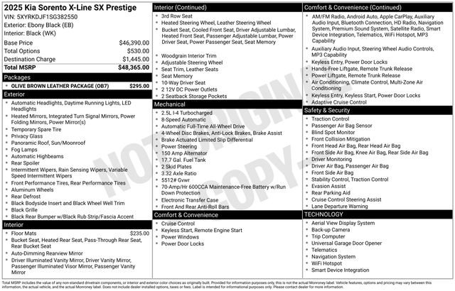 Used 2025 Kia Sorento SX Prestige w/ Olive Brown Leather Package image 5