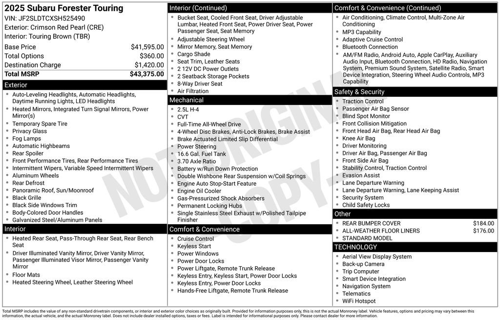 Certified 2025 Subaru Forester Touring AWD/4WD image 11