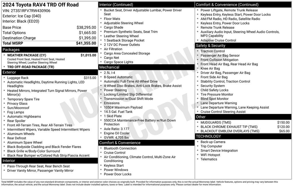 Used 2024 Toyota RAV4 TRD Off-Road w/ Weather Package AWD/4WD image 22