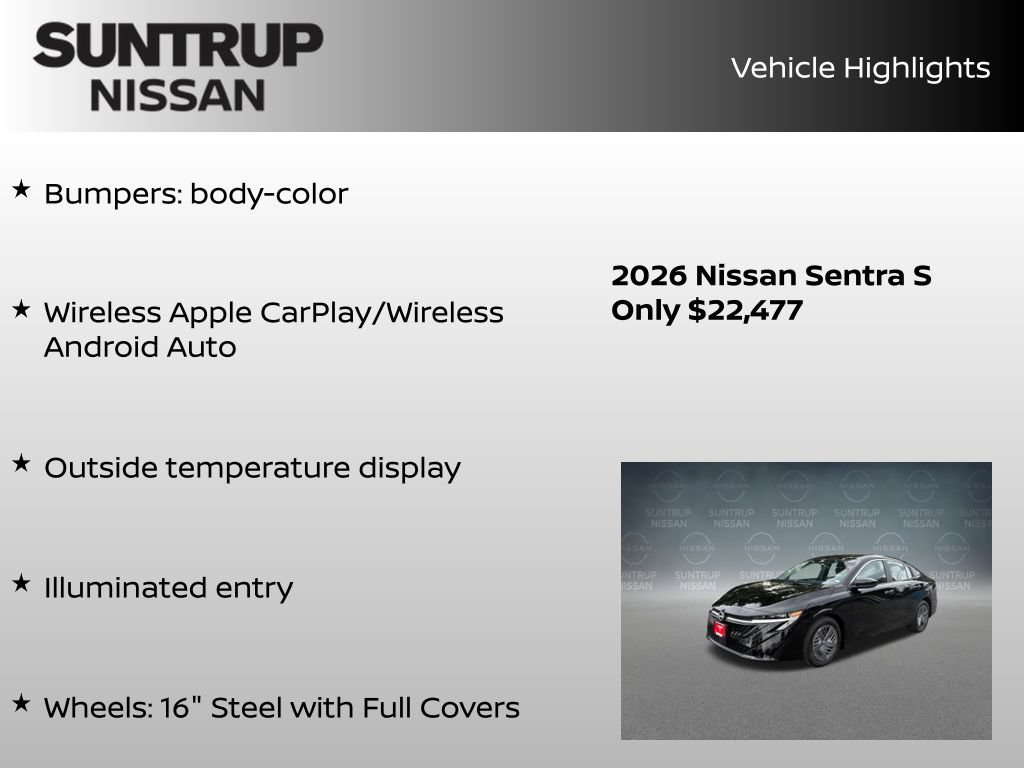 Certified 2026 Nissan Sentra S w/ Floor Mat Package FWD image 45