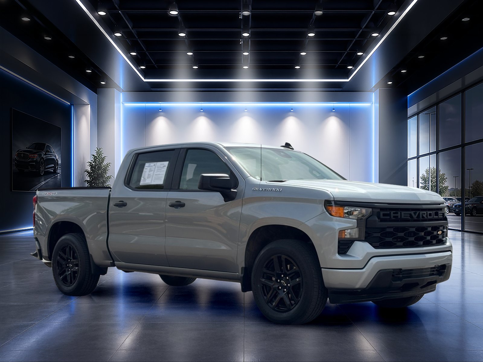 Used 2024 Chevrolet Silverado 1500 Custom w/ Turbomax Blackout Package AWD/4WD image 2