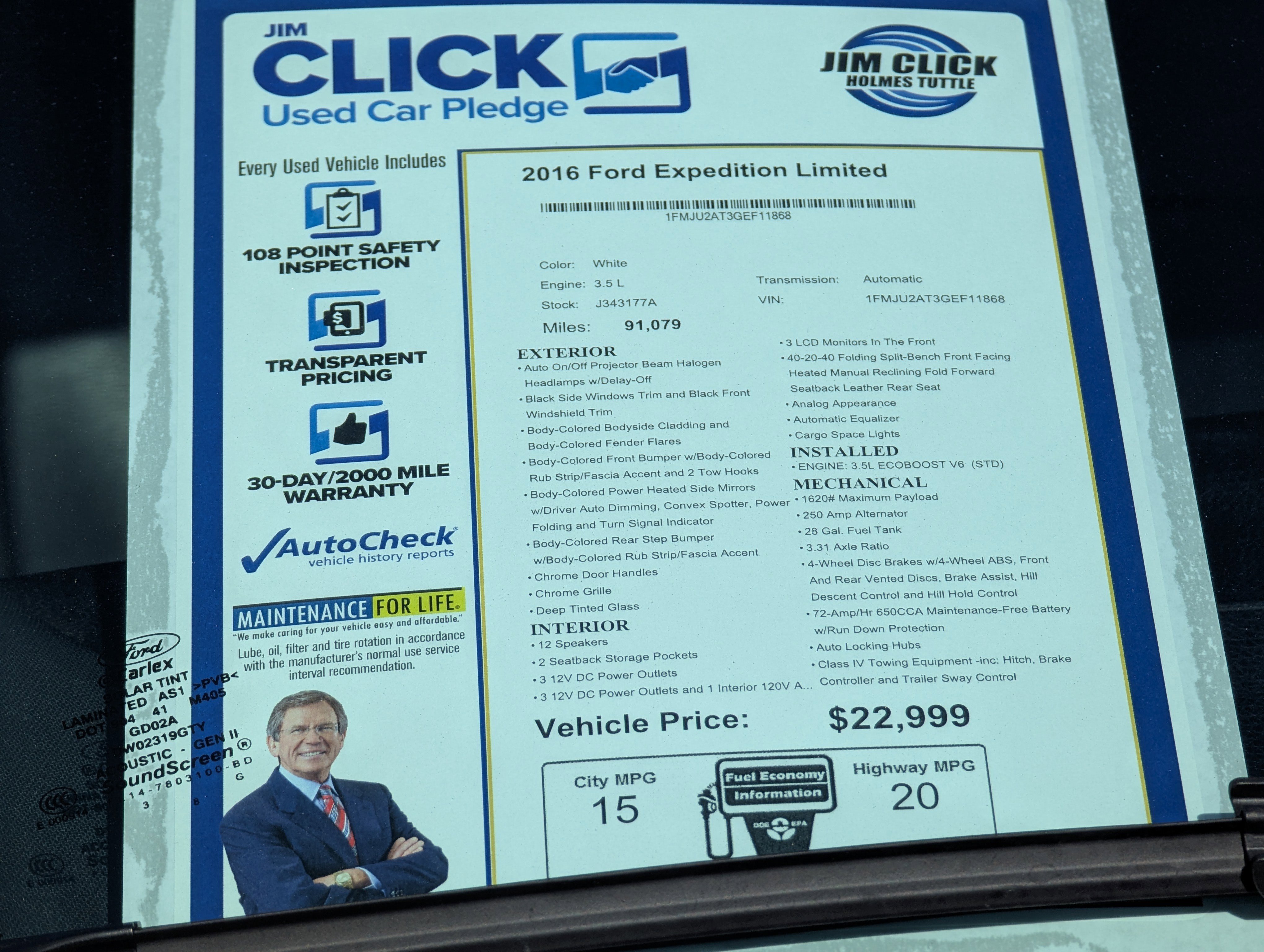 Used 2016 Ford Expedition Limited w/ Equipment Group 301A image 17