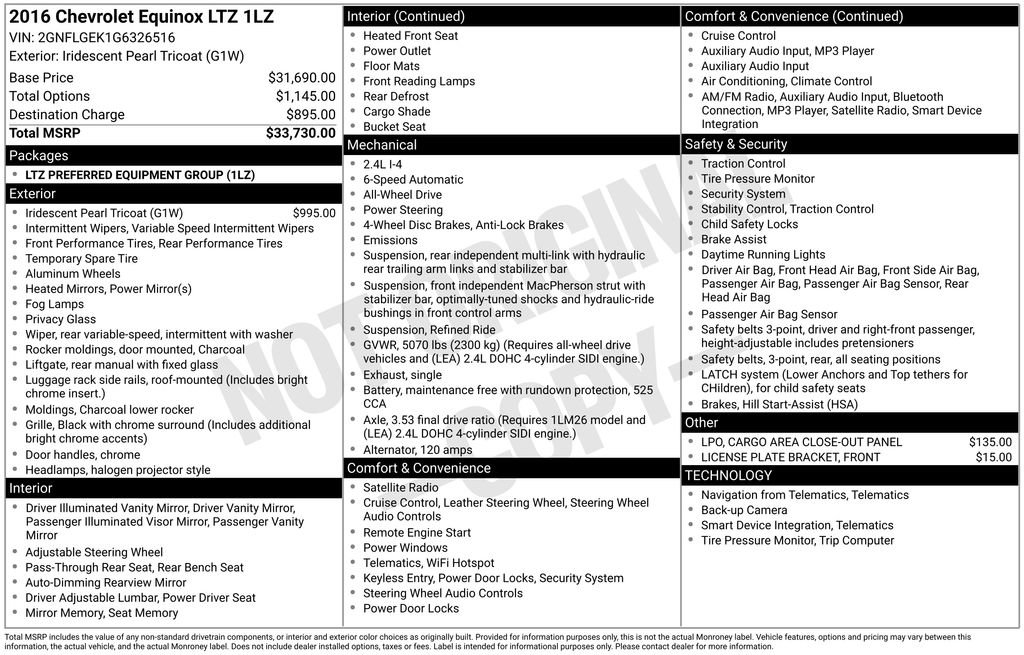 Used 2016 Chevrolet Equinox LTZ image 2