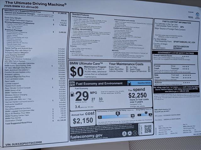 New 2026 BMW X3 xDrive30 w/ Premium Package AWD/4WD image 20