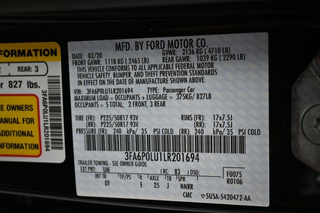 Used 2020 Ford Fusion SE FWD image 15