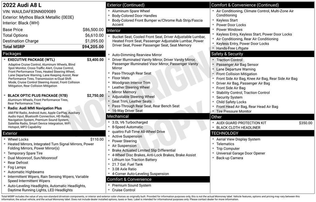 Used 2022 Audi A8 L 3.0T w/ Executive Package image 17