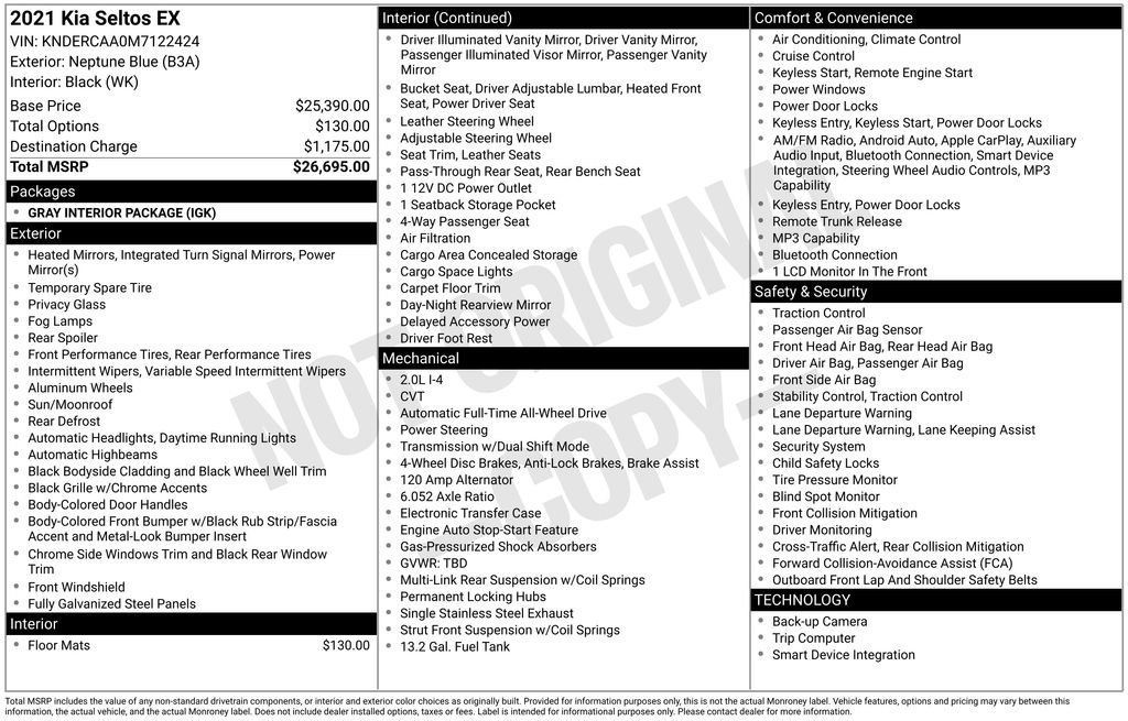 Certified 2021 Kia Seltos EX AWD/4WD image 10