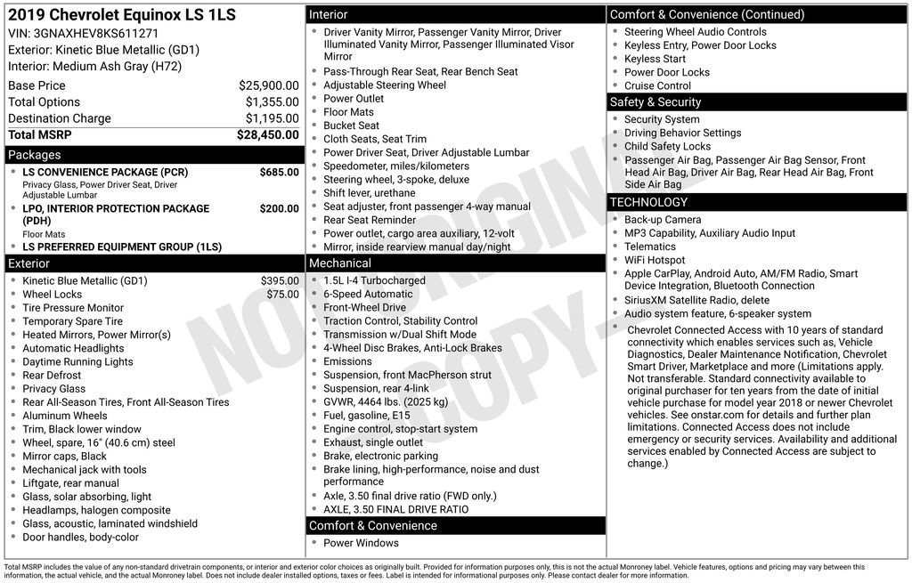 Used 2019 Chevrolet Equinox LS w/ LS Convenience Package FWD image 32