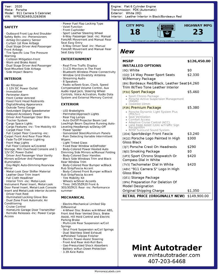 Used 2020 Porsche 911 Carrera S w/ Sport Package image 3