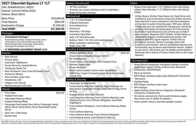 New 2027 Chevrolet Equinox LT FWD image 4