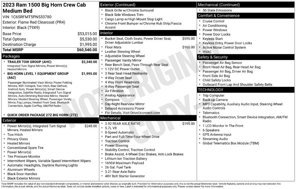 Used 2023 RAM 1500 Big Horn w/ Trailer Tow Group AWD/4WD image 5