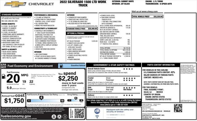 Used 2022 Chevrolet Silverado 1500 W/T w/ WT Value Package image 4