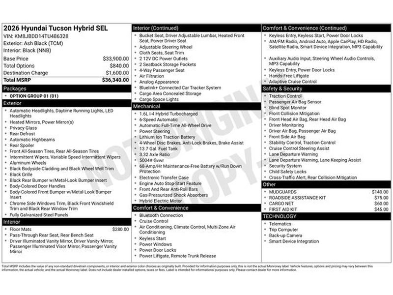 New 2026 Hyundai Tucson SEL AWD/4WD image 1