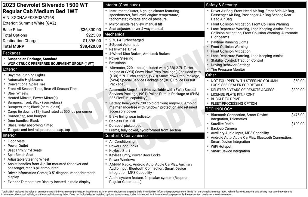 Used 2023 Chevrolet Silverado 1500 W/T RWD image 16