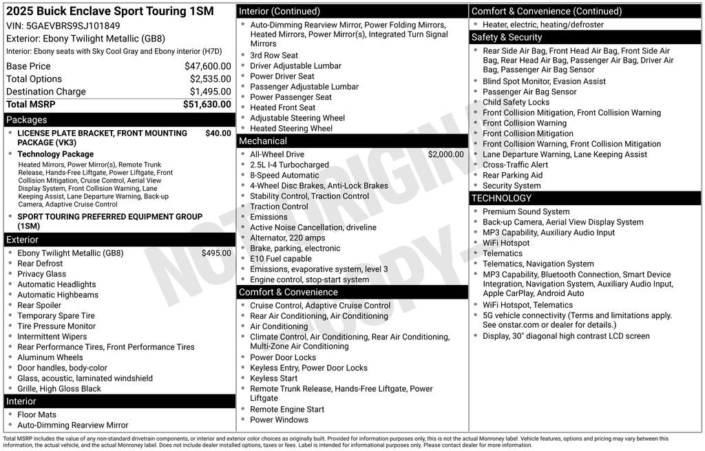 Certified 2025 Buick Enclave Sport Touring AWD/4WD image 5