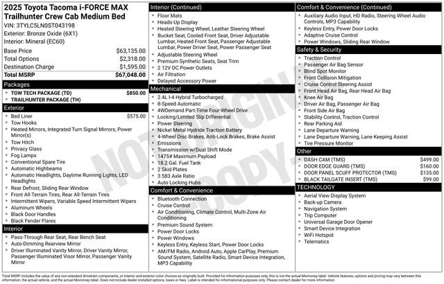 New 2025 Toyota Tacoma 4x4 Double Cab Hybrid w/ Tow Tech Package image 7