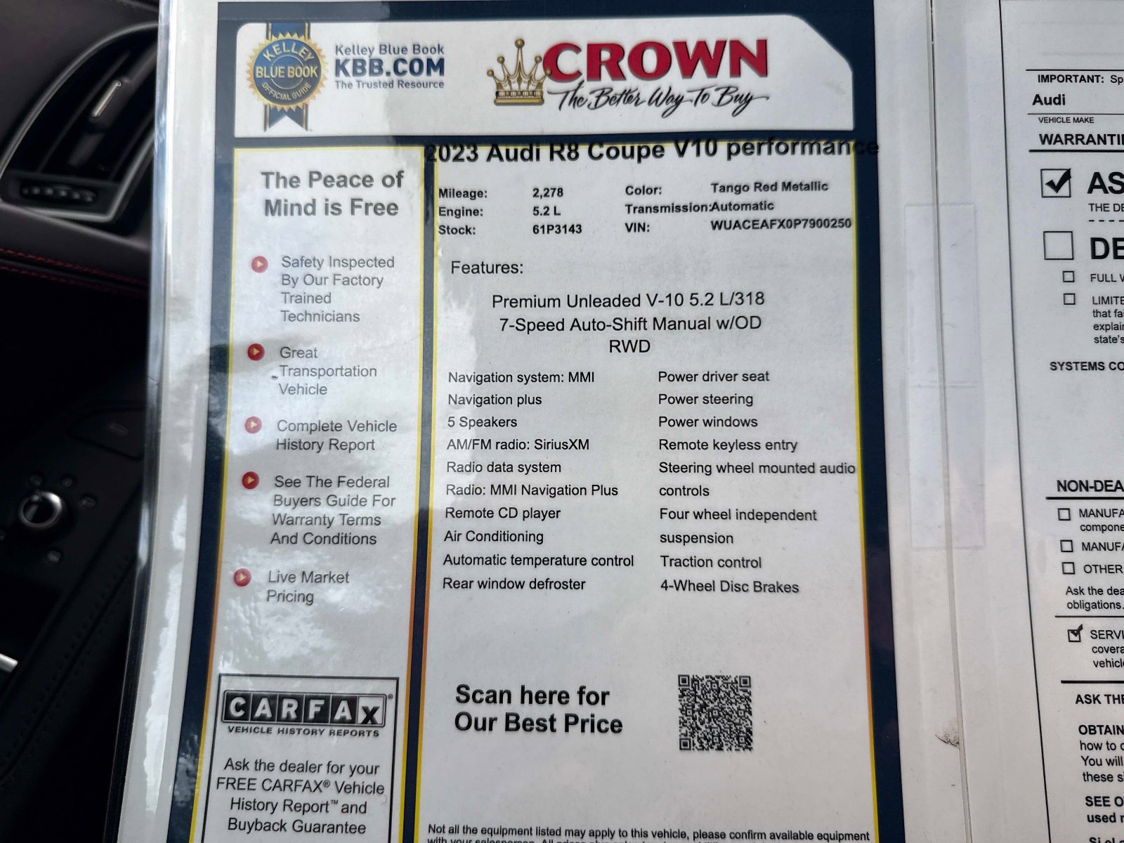 Used 2023 Audi R8 V10 performance image 30