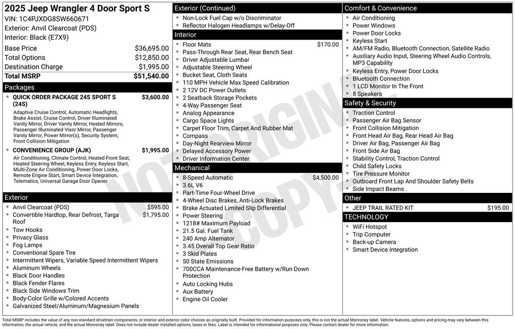 New 2025 Jeep Wrangler Sport S image 6