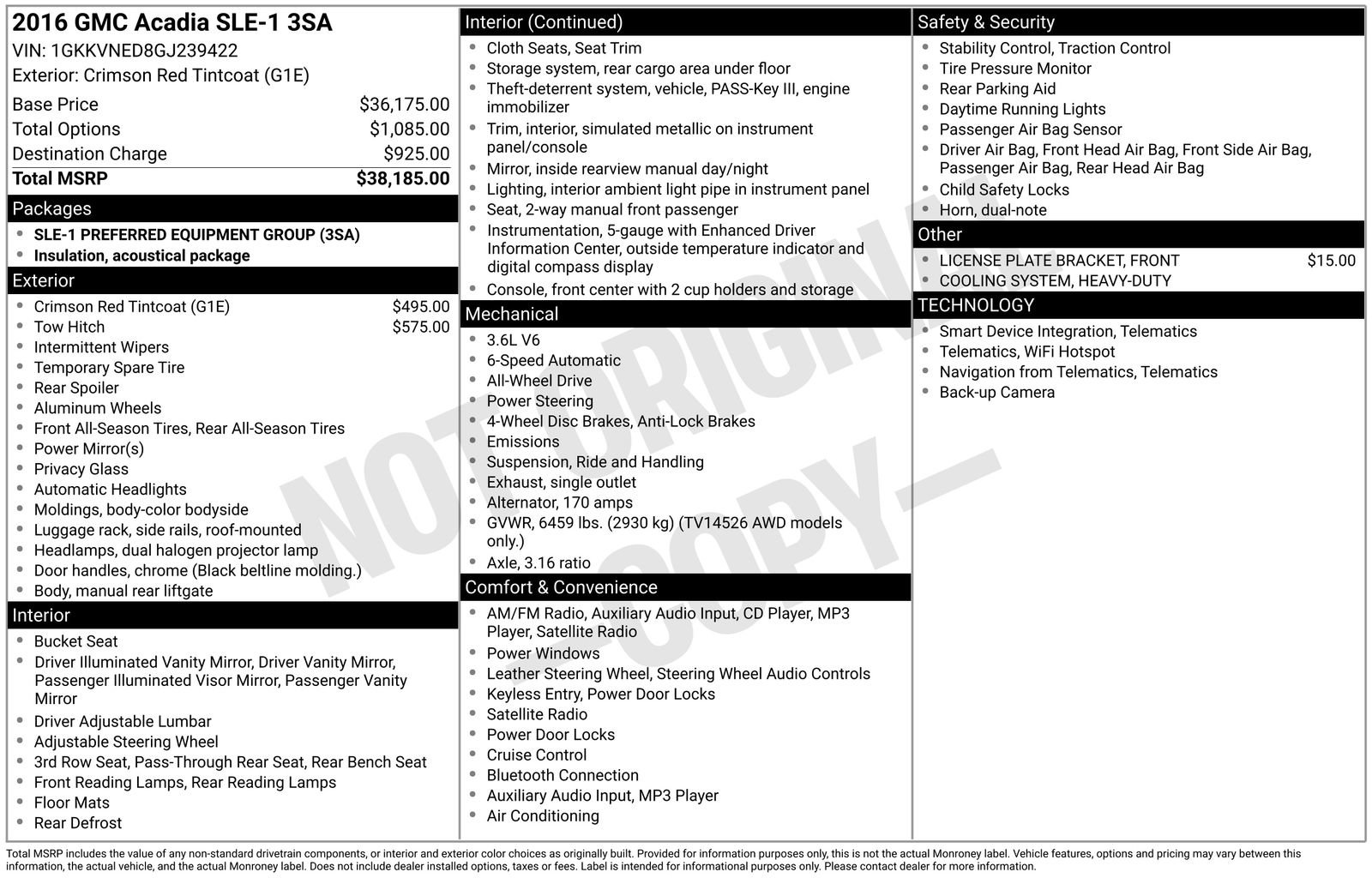 Used 2016 GMC Acadia SLE image 6