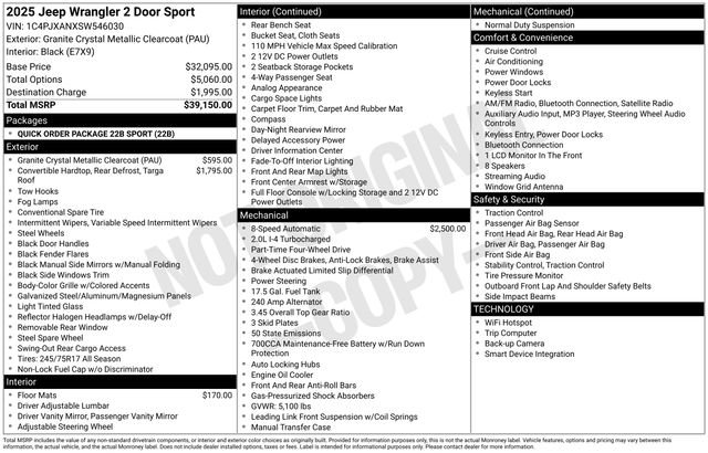 Certified 2025 Jeep Wrangler Sport image 31