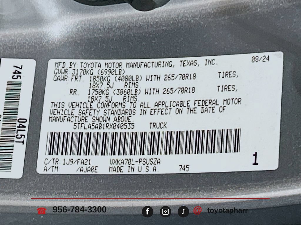 Used 2024 Toyota Tundra SR5 w/ SX Package RWD image 29