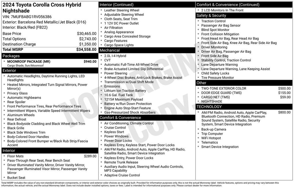 Used 2024 Toyota Corolla Cross AWD Hybrid w/ Moonroof Package image 14