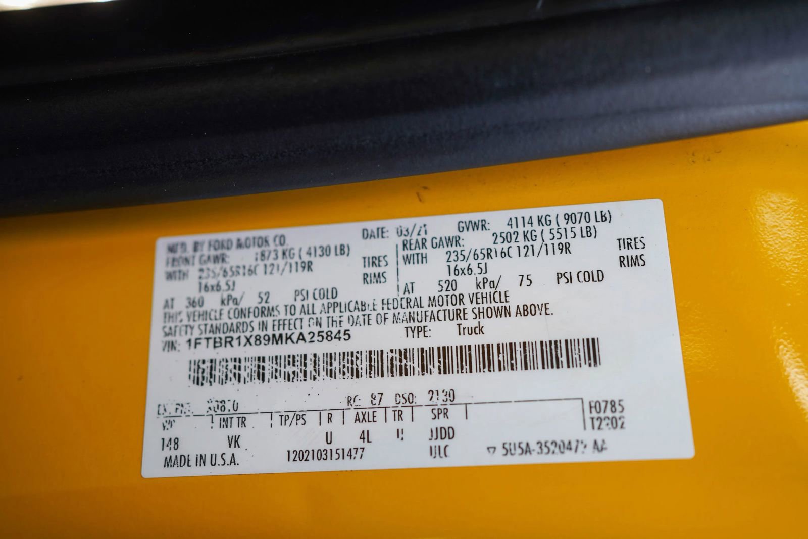 Used 2021 Ford Transit 250 148 High Roof w/ Load Area Protection Package image 28