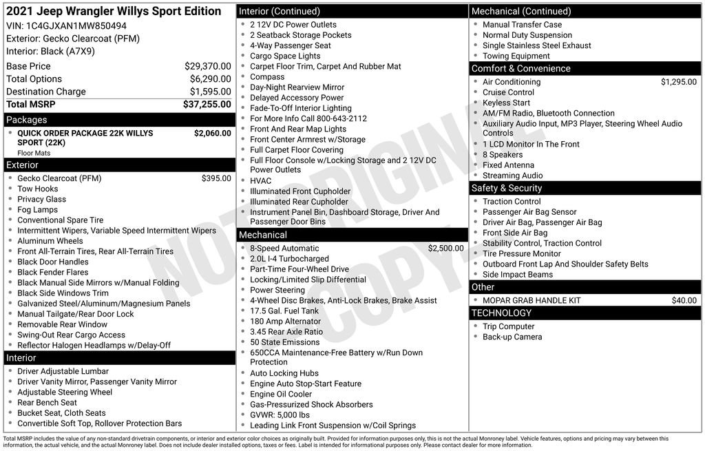 Certified 2021 Jeep Wrangler Sport image 41