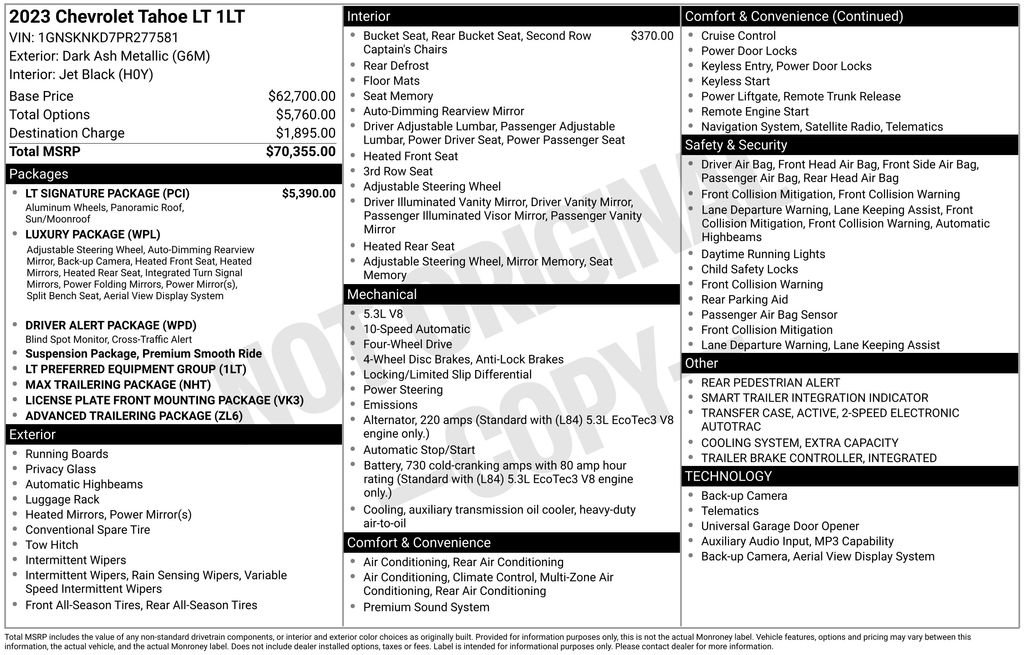 Certified 2023 Chevrolet Tahoe LT w/ LT Signature Package image 11