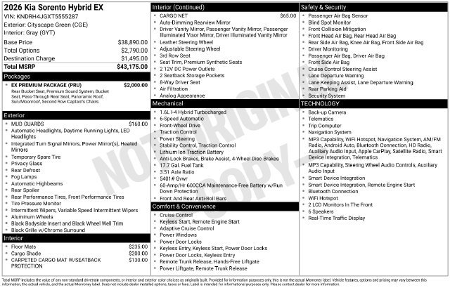 New 2026 Kia Sorento EX w/ EX Premium Package FWD image 15