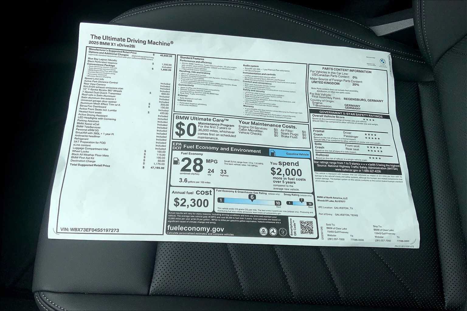New 2025 BMW X1 xDrive28i w/ Convenience Package AWD/4WD image 19