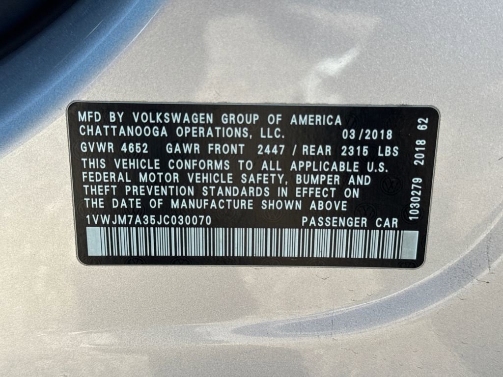 Used 2018 Volkswagen Passat 3.6 image 15