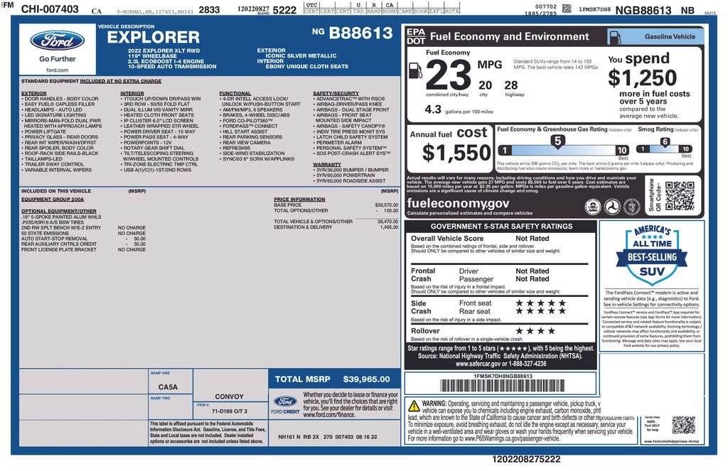 Certified 2022 Ford Explorer XLT RWD image 3