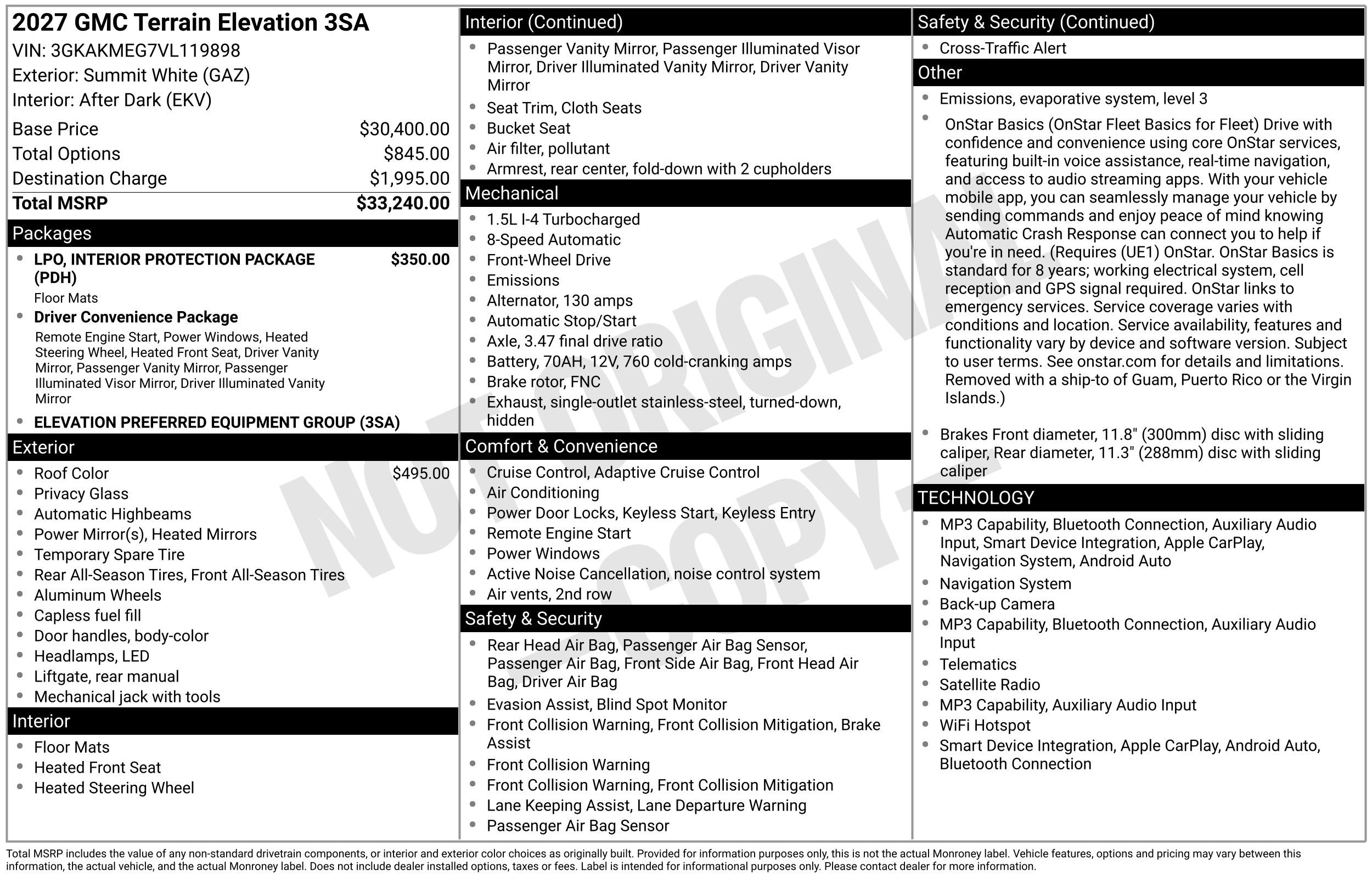 New 2027 GMC Terrain Elevation FWD image 39