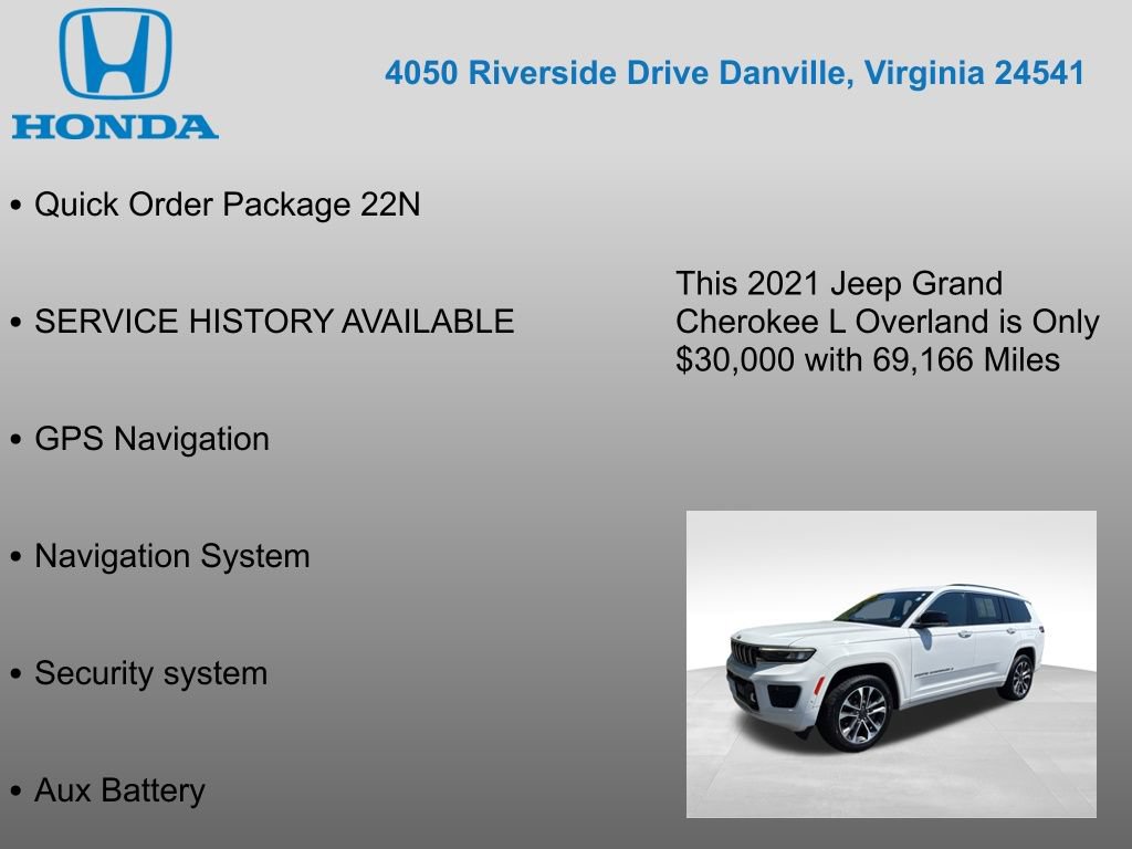 Used 2021 Jeep Grand Cherokee L Overland AWD/4WD image 7