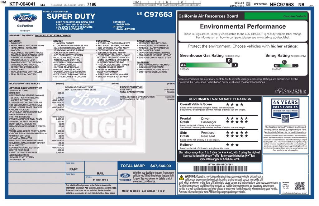 Used 2022 Ford F250 Lariat w/ Lariat Ultimate Package AWD/4WD image 3