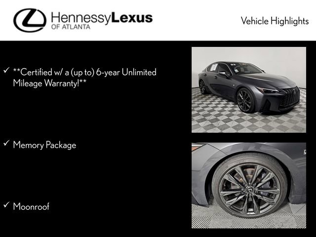 Used 2023 Lexus IS 350 F Sport w/ Memory Package RWD image 12