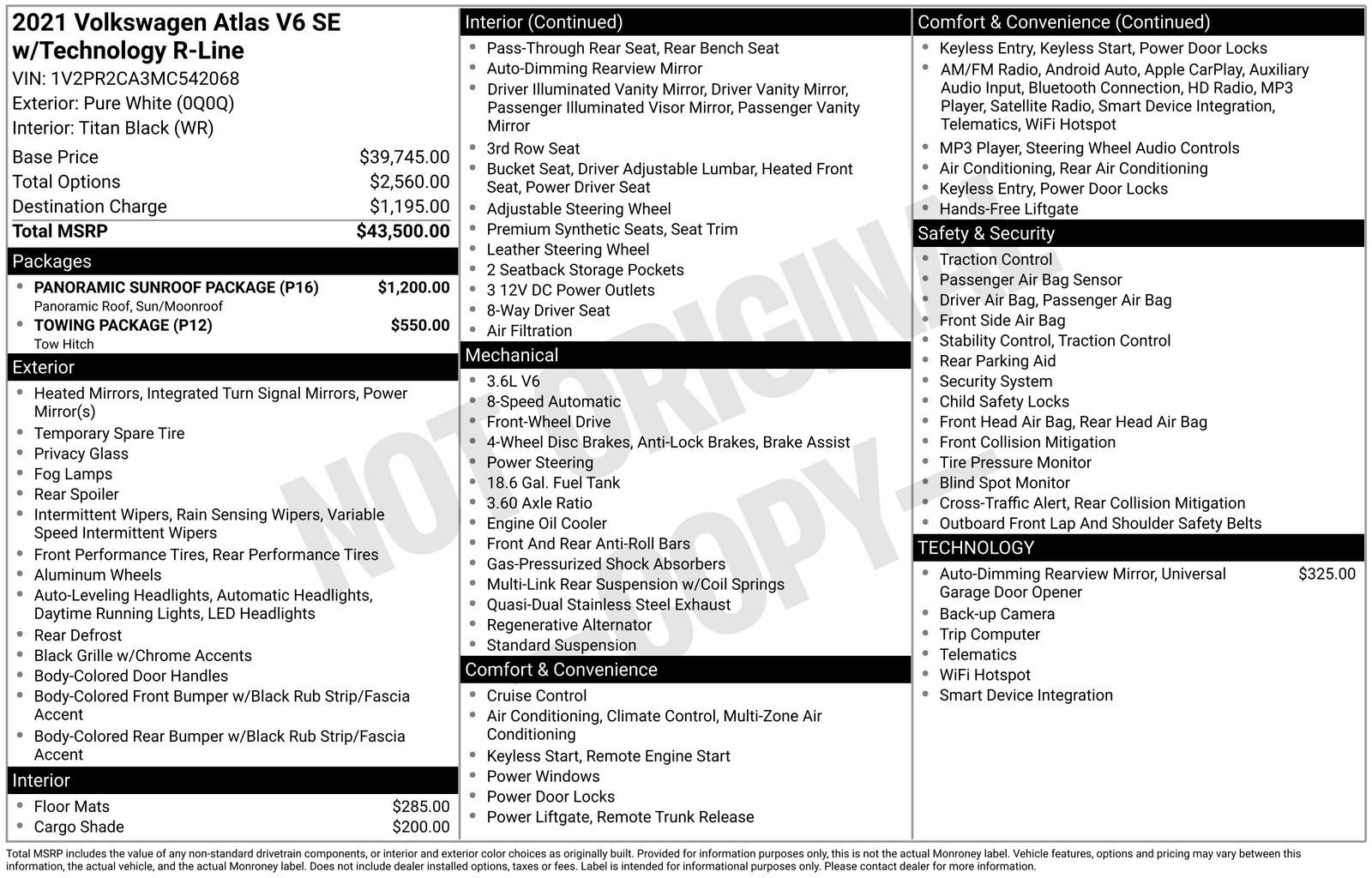 Used 2021 Volkswagen Atlas SE w/ Panoramic Sunroof Package image 43