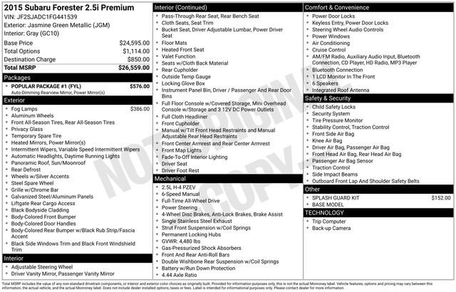 Used 2015 Subaru Forester 2.5i Premium w/ Popular Package #1 image 25