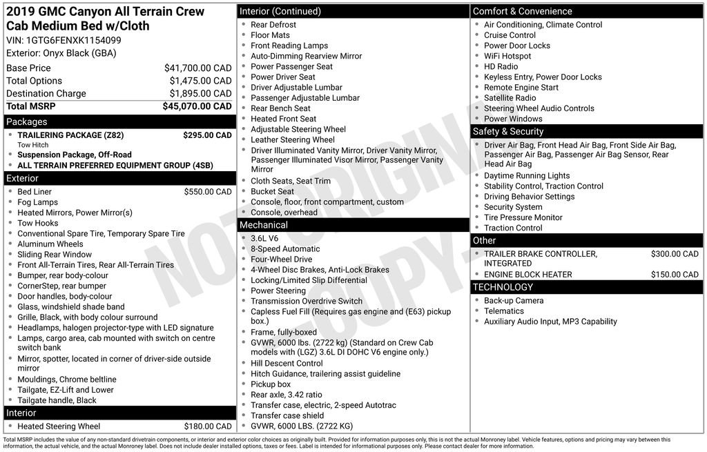 Used 2019 GMC Canyon All Terrain w/ Trailering Package AWD/4WD image 42