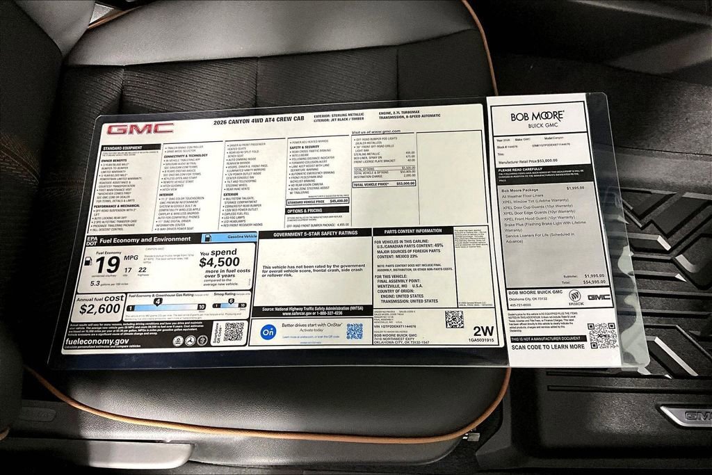 New 2026 GMC Canyon AT4 w/ Off-Road Front Bumper Package AWD/4WD image 14