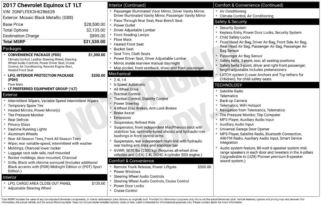 Used 2017 Chevrolet Equinox LT w/ Convenience Package AWD/4WD image 5