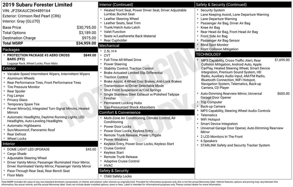 Used 2019 Subaru Forester Limited image 37