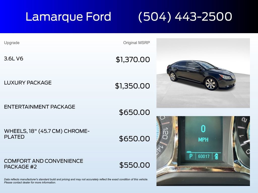 Used 2011 Buick LaCrosse CXL w/ Luxury Package image 2