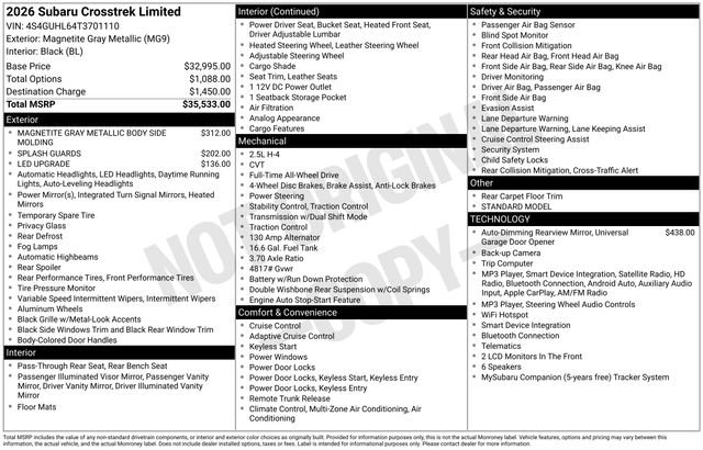 Certified 2026 Subaru Crosstrek 2.5i Limited AWD/4WD image 21