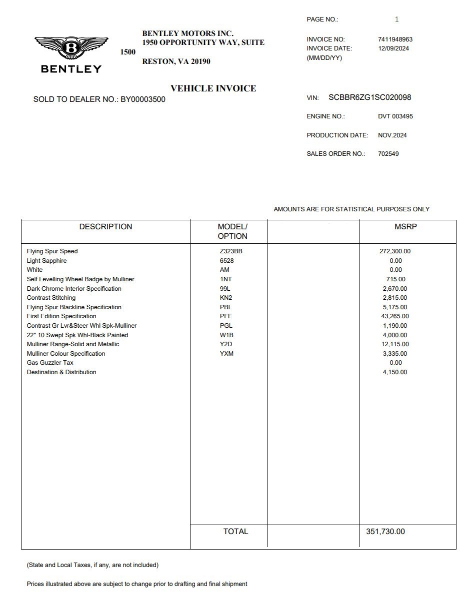 Certified 2025 Bentley Flying Spur Speed First Edition image 31