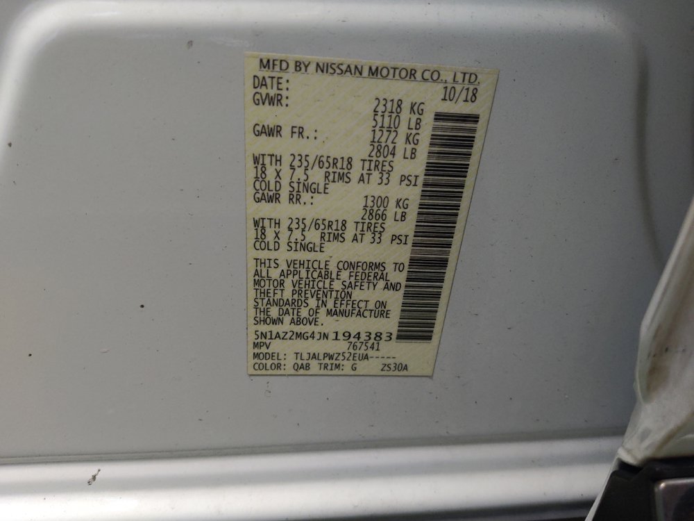 Used 2018 Nissan Murano S FWD image 33