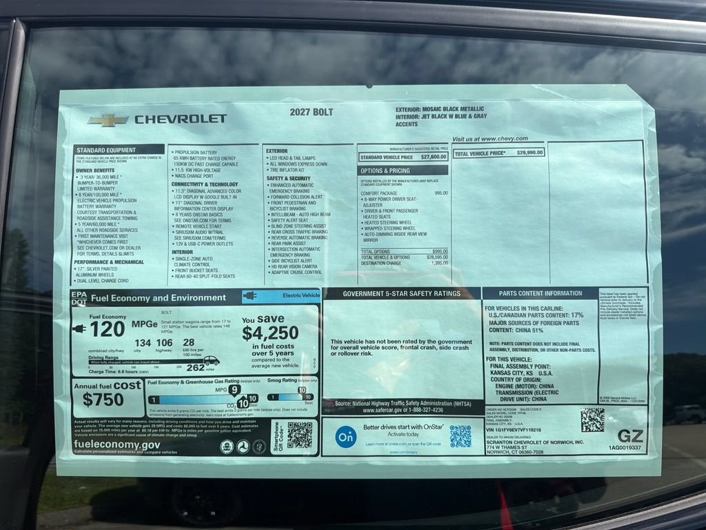 New 2027 Chevrolet Bolt LT w/ Comfort Package FWD image 31