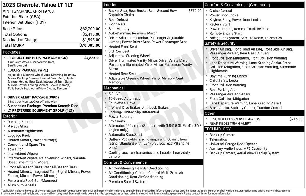 Certified 2023 Chevrolet Tahoe LT w/ LT Signature Plus Package AWD/4WD image 46