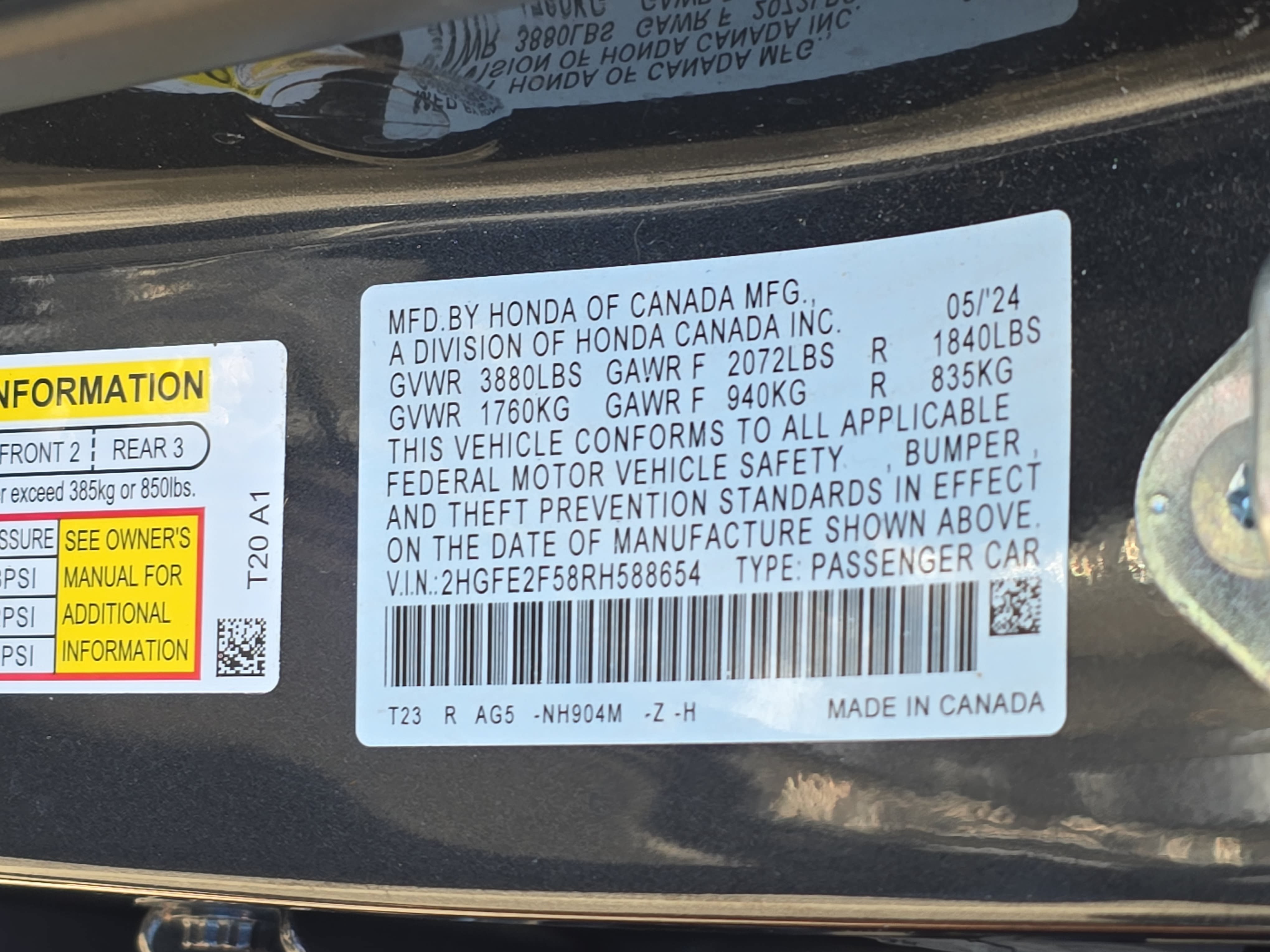 Certified 2024 Honda Civic Sport image 34